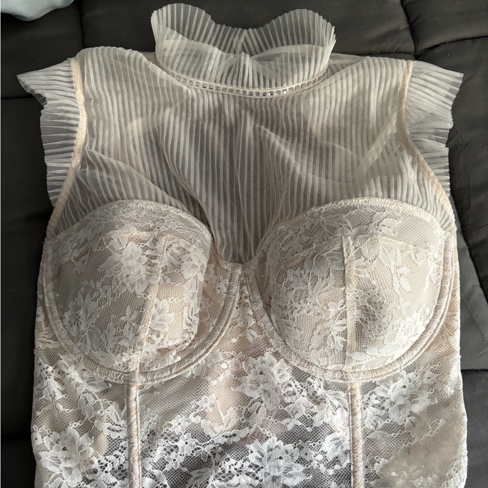 Sheer Lace Bustier Top